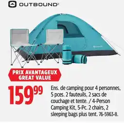 Canadian Tire Outbound 2 chairs, 2 sleeping bags plus tent offer