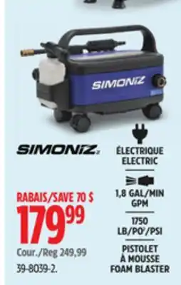 Canadian Tire Simoniz 1.8 Gal/ Min Gpm Foam Blaster offer