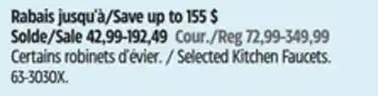 Canadian Tire Selected Kitchen Faucets offer