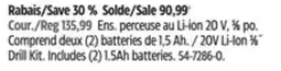 Canadian Tire BLACK + DECKER 20V Li-Ion 3⁄8˝ Drill Kit offer