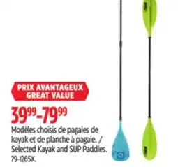 Canadian Tire Selected Kayak and SUP Paddles offer