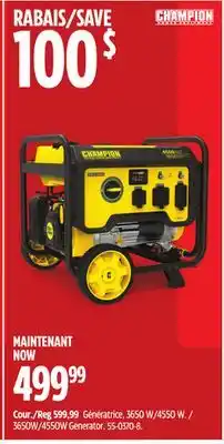Canadian Tire 3650W/4550W Generator offer