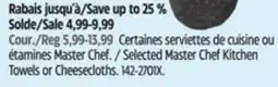 Canadian Tire Selected Master Chef Kitchen Towels or Cheesecloths offer