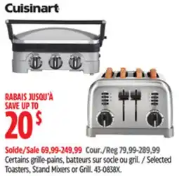 Canadian Tire Selected Toasters, Stand Mixers or Grill offer