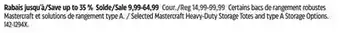 Canadian Tire Selected Mastercraft Heavy-Duty Storage Totes and type A Storage Options offer