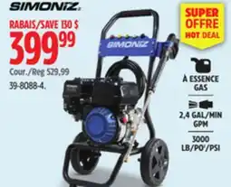 Canadian Tire Simoniz 3000 PSI Gas Pressure Washer & Accessories offer