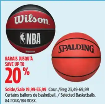 Canadian Tire Selected Basketballs offer