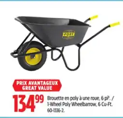 Canadian Tire Forts 1-Wheel Poly Wheelbarrow, 6 Cu-Ft offer