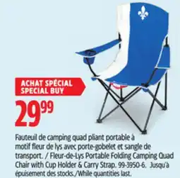 Canadian Tire Fleur-de-Lys Portable Folding Camping Quad Chair with Cup Holder & Carry Strap offer