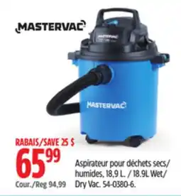 Canadian Tire Mastercraft 18.9L Wet/ Dry Vac offer