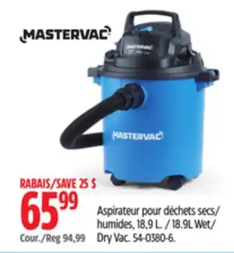 Canadian Tire Mastercraft 18.9L Wet/ Dry Vac offer