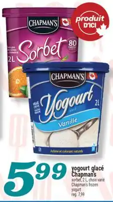 Marché Richelieu YOGOURT GLACÉ CHAPMAN'S | CHAPMAN'S FROZEN YOGURT offer