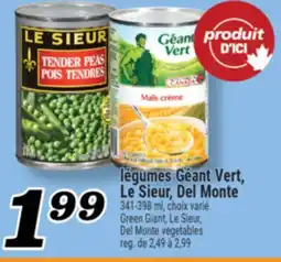 Marché Richelieu légumes Géant Vert, Le Sieur, Del Monte | Green Giant, Le Sieur, Del Monte vegetables offer