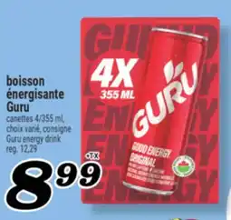 Marché Richelieu BOISSON ÉNERGISANTE GURU | GURU ENERGY DRINK offer