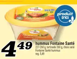 Marché Richelieu HUMMUS FONTAINE SANTÉ | FONTAINE SANTÉ HUMMUS offer