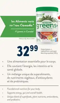Familiprix GENUINE HEALTH Original greens +, Nourishing superfood, 228 g offer
