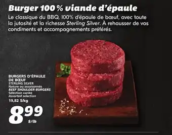IGA STERLING SILVER BEEF SHOULDER BURGERS offer