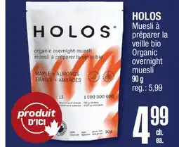 Jean Coutu HOLOS Organic overnight muesli offer