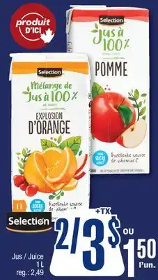 Jean Coutu SELECTION Juice offer
