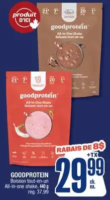 Jean Coutu GOODPROTEIN All-in-one shake offer
