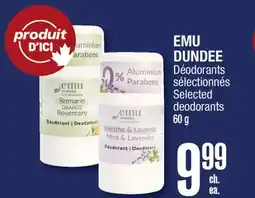 Jean Coutu EMU DUNDEE Selected deodorants offer