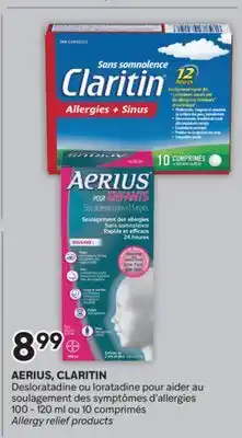 Brunet AERIUS, CLARITIN Desloratadine ou loratadine pour aider au soulagement des symptômes d'allergies offer