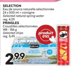 Brunet SELECTION Eau de source naturelle sélectionnée & PRINGLES Croustilles sélectionnées offer