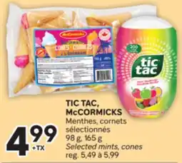 Brunet TIC TAC, McCORMICKS Menthes, cornets sélectionnés offer