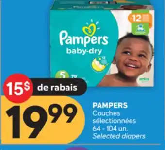 Brunet PAMPERS Couches sélectionnées offer