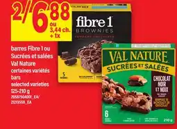 Maxi BARRES FIBRE 1 OU SUCRÉES ET SALÉES VAL NATURE | BARS, 125-210 G offer