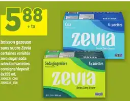Maxi BOISSON GAZEUSE SANS SUCRE ZEVIA, 6x355 mL offer