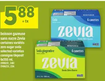 Maxi BOISSON GAZEUSE SANS SUCRE ZEVIA, 6x355 mL offer