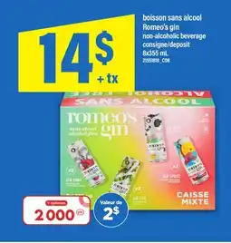 Maxi BOISSON SANS ALCOOL ROMEO'S GIN | NON-ALCOHOLIC BEVERAGE, 8x355 mL offer