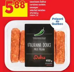 Maxi SAUCISSES DALISA | SAUSAGES, 375/450 G offer