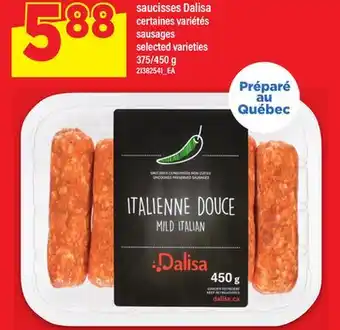 Maxi SAUCISSES DALISA | SAUSAGES, 375/450 G offer