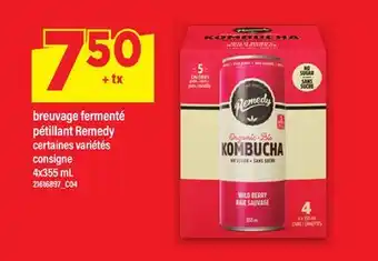 Maxi BREUVAGE FERMENTÉ PÉTILLANT REMEDY, 4X355 ML offer