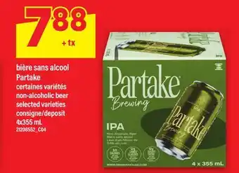 Maxi BIÈRE SANS ALCOOL PARTAKE | NON-ALCOHOLIC BEER, 4X355 ML offer