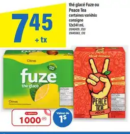 Maxi THÉ GLACÉ FUZE OU PEACE TEA, 12X341 ML, 12x341 mL offer