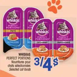 Uniprix WHISKAS PERFECT PORTIONS Nourritures pour chats sélectionnées / Selected cat foods offer