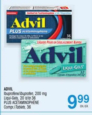 Uniprix ADVIL Ibuprofène/Ibuprofen Liqui-Gels, PLUS ACÉTAMINOPHÈNE Compr./Tablets offer