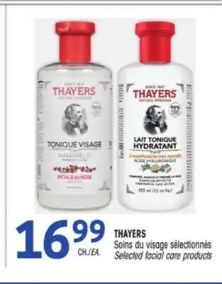 Uniprix THAYERS Soins du visage sélectionnés / Selected facial care products offer