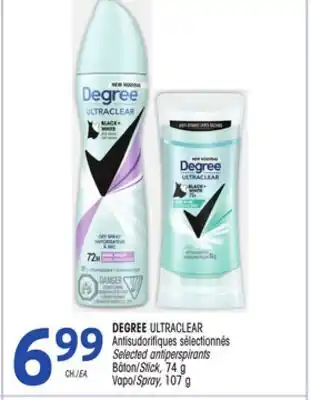 Uniprix DEGREE ULTRACLEAR Antisudorifiques sélectionnés/Selected antiperspirants offer