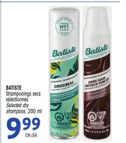 Uniprix BATISTE Shampooings secs sélectionnés / Selected dry shampoos offer