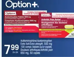Uniprix Option+ Acétaminophène Extra fort /Acetaminophen Extra-strength offer