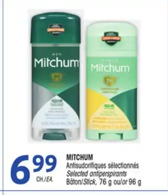 Uniprix MITCHUM Antisudorifiques sélectionnés Bâton / Selected antiperspirants Stick offer