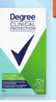 Uniprix DEGREE CLINICAL PROTECTION Antisudorifique Bâton /Antiperspirant Stick offer