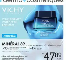 Uniprix VICHY Crème hydratante récupération nuit/ Moisture recovery night cream offer
