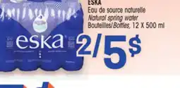 Uniprix ESKA Eau de source naturelle Bouteilles /Natural spring water Bottles offer
