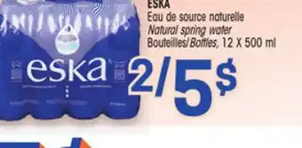 Uniprix ESKA Eau de source naturelle Bouteilles /Natural spring water Bottles offer