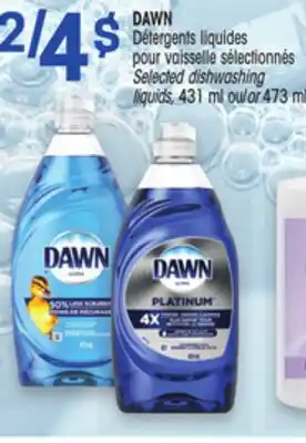 Uniprix DAWN Détergents liquides pour vaisselle sélectionnés/ Selected dishwashing liquids offer